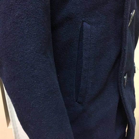Aeropostale Women's Pea Coat Double Breasted Wool Blend Size XS Navy Blue - Picture 3 of 11